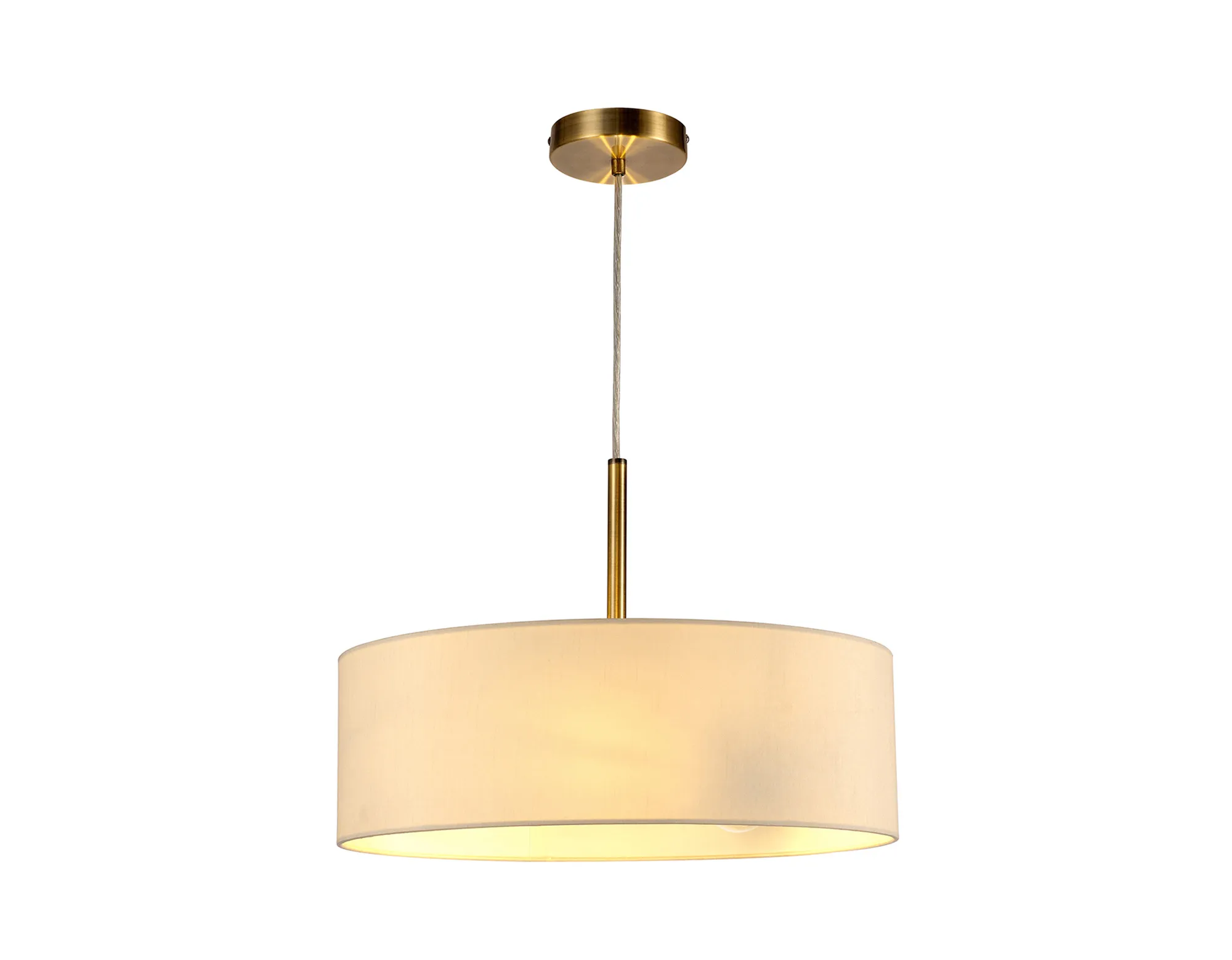 Baymont 45cm 3 Light Pendant Antique Brass, Ivory Pearl/White DK0704  Deco Baymont AB IV